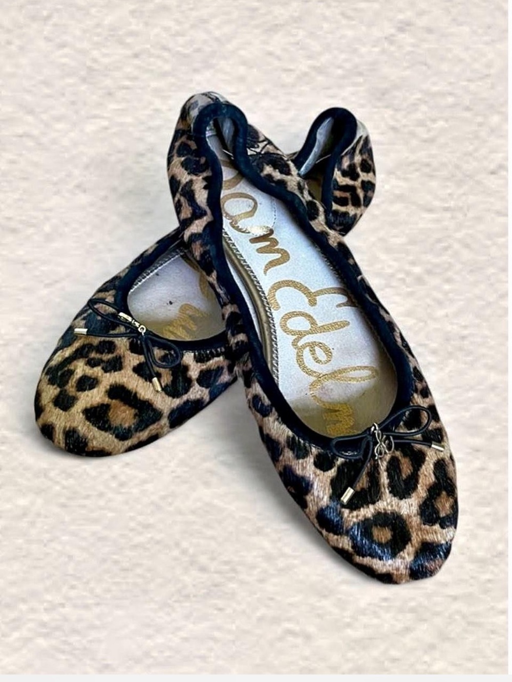 Sam Edelman Felicia Leopard Print Calf Hair Ballet Flats Size 8.5